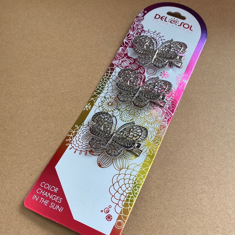Del Sol COLOR CHANGES in the sun butterfly clips